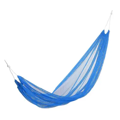 (Blue) Hammock Portable Outdoor Garden Hang Travel Camping Swing Canvas Stripe Home