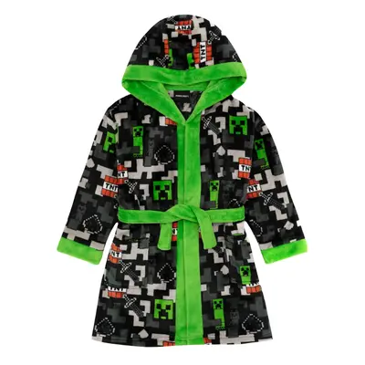 (13-14 Years, Black/Green/Grey) Minecraft Boys Creeper TNT Dressing Gown