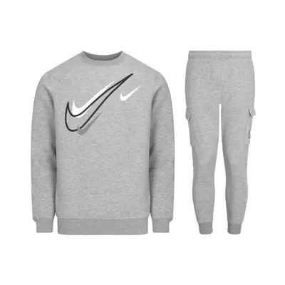 (XL) Nike Grey Multi Swoosh Court Crew Neck Tracksuit