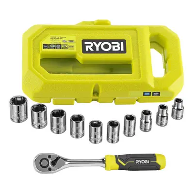 Ryobi 1/4" Ratchet & Socket Set (10pc) - RHRS10PC