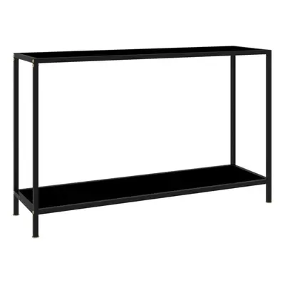 vidaXL Console Table Black cm Tempered Glass Accent Side End Hall Desk