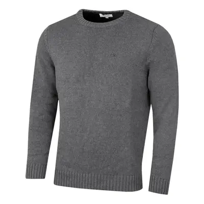 (L, Grey Marl) Calvin Klein Mens Knit Crew Neck Cotton CK Golf Sweater