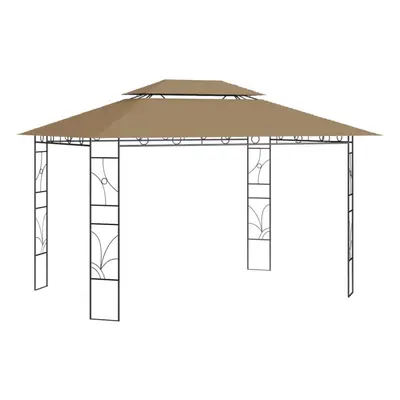 vidaXL Gazebo 4x3x2.7 m Taupe g/mÂ² Lawn Outdoor Living Structure Canopy