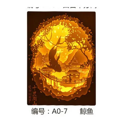 (A0-7) 3D Paper Carving Lamp Art Creative LED Night Light Birthday Gift Romantic Decor