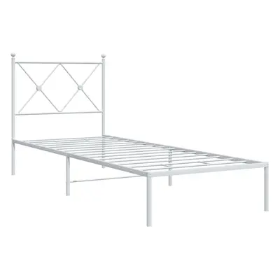 (white, 80x200 cm/with headboard) vidaXL Metal Bed Frame with Headboard and Footboard Bed Base B