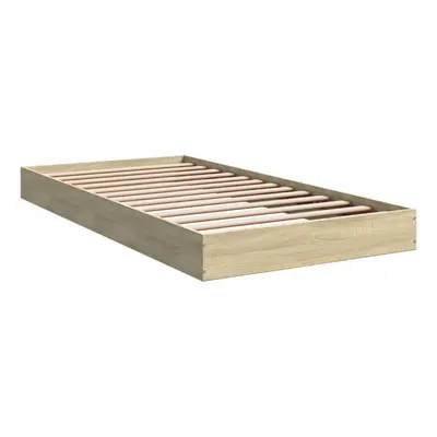 (sonoma oak, x cm/ cm) vidaXL Bed Frame Bed Base Sonoma Oak 75x190 cm Small Single Engineered Wo