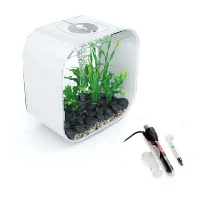 biOrb LIFE 30L White Aquarium Fish Tank with Multi Colour LED Lighting and Heater Pack