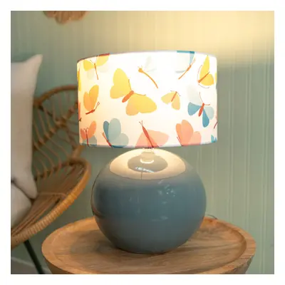 ValueLights Bosco Eucalyptus Table Lamp with Butterfly Shade & Bulb