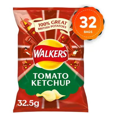 32 x Walkers Crisps Box Tomato Ketchup 32.5g