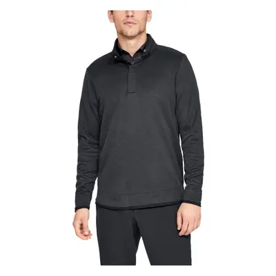 (SM, Black) Under Armour Mens UA Storm Heather Snap Water Repellent Mock Pullover