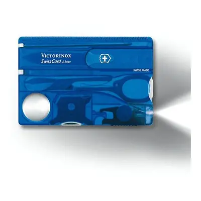 (Blue) Genuine Victorinox Swiss Card Lite - Function Swisscard - White Led Light