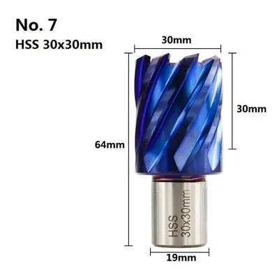 (30mm) 12-42mm Cutting Diameter HSS Hole Opener Core Drill Weldon Shank Nano Blue Coated Annular