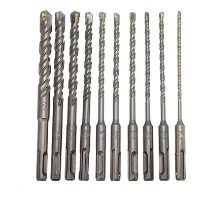 10Pcs 4-14mm Masonry Drill Bits Double SDS Plus Slot Electric Hammer Set 160mm Metal HSS For Dri