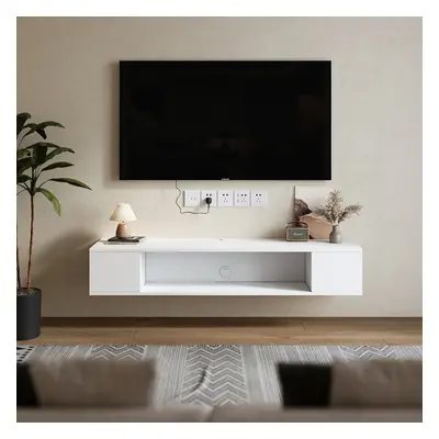 (White) MDF Framed Sideboard TV Stand TV Unit with Easy Cable Access H 1350x D 350x H 230mm