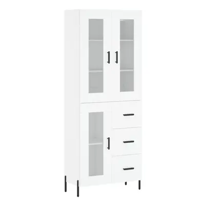 (white, glass door drawers) vidaXL Highboard Sideboard Tall Storage Cabinet Side Cabinet Enginee