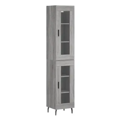 (grey sonoma, glass door) vidaXL Highboard Sideboard Cupboard Side Board Storage Cabinet Enginee