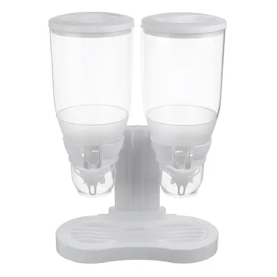 Double Cereal Dispenser Transparent Store Tank 3L for Kitchen