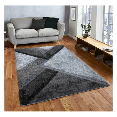 (Silver-Grey, x cm) Modern Shaggy Hallway Runner Living Room NOVA Rugs