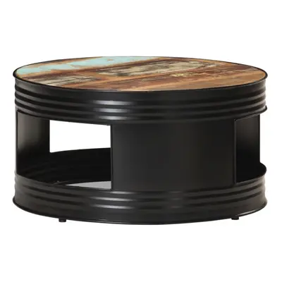 (black) vidaXL Solid Rough Mango Wood Coffee Table Wooden Accent Table Multi Colours