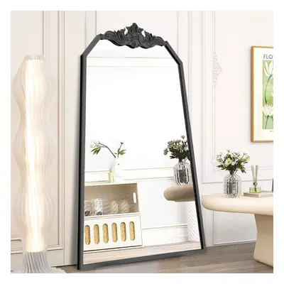 (Black) Full Length Large Mirror Leaner Wall Mirror Irregularity Mirror 180cm x 80cm