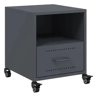 vidaXL Bedside Cabinet Nightstand Bed Side Table Bed Cabinet Anthracite Steel