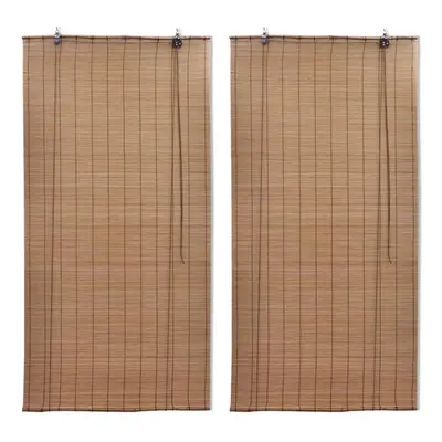 vidaXL Bamboo Roller Blinds Kitchen Blackout Curtain pcs Brown x cm