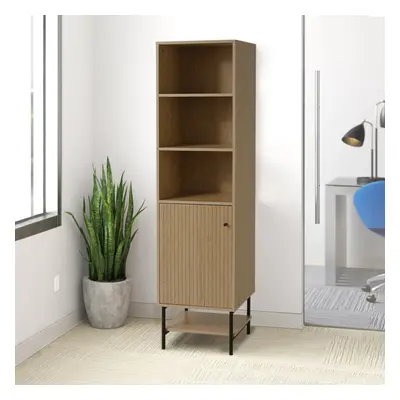 Freestanding Wooden Tall Cabinet with Bottom Shelf