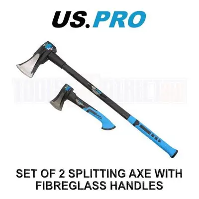 US PRO Tools 2PC Splitting Axes With Fibreglass Handle Log Splitting Maul 1KG & 3.7KG