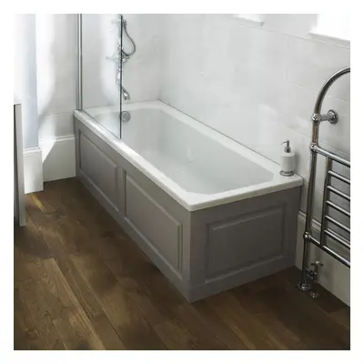 Kartell White Acrylic Single Ended Bath With Tap Holes - x mm