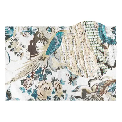 Cotton Area Rug Birds Motif x cm Multicolour ARIHA