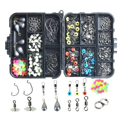 251Pcs Fishing Accessories Set Kits Including Beads Rolling Hook Swivel Connector