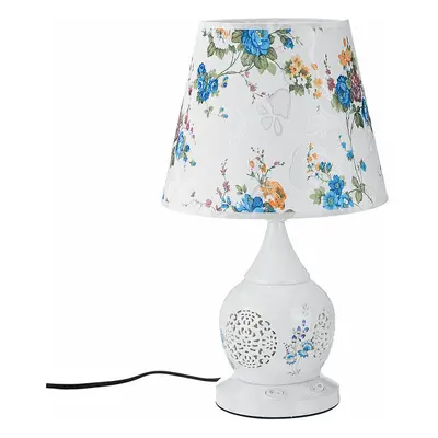 (EU Plug) Chinese Style Ceramic Table Lamp Classical Household Bedroom Lamps Living Room