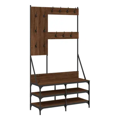 (brown oak) vidaXL Clothes Rack with Shoe Storage Garment Rack Clothes Shelf Clothes Rail