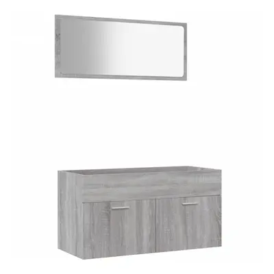 (grey sonoma) vidaXL Bathroom Furniture Set Piece Engineered Wood Sink Cabinet Storage