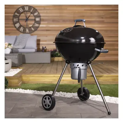 Charles Bentley 21" Premium Charcoal Kettle BBQ Enamel Coated Steel Ash box Wheels Thermometer B