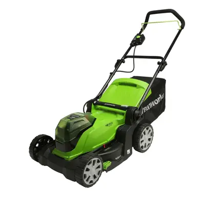 Greenworks Lawn Mower 2x24V(48V) Cordless Lawnmower with Mulcher + 50L Grass Bag. Fast Grass Cut