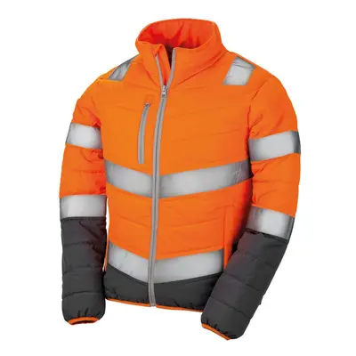 (XS, Fluorescent Orange/Grey) Result Womens/Ladies Safe-Guard Soft Safety Jacket