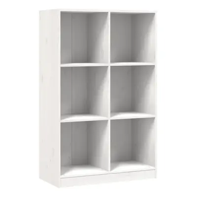 (white) vidaXL Bookcase Office Book Shelf Storage Cabinet Book Stand Solid Wood Pine