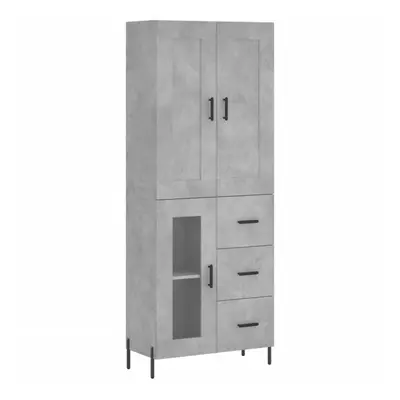 (concrete grey, glass door drawers) vidaXL Highboard Sideboard Tall Storage Cabinet Side Cabinet