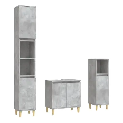 (concrete grey) vidaXL Bathroom Furniture Set Washroom Vanity Unit Piece Engineered Wood