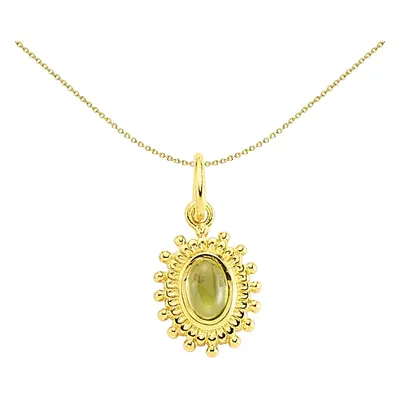 Jewelco London Ladies Yellow Gold-Plated Sterling Silver Yellow Oval Cubic Zirconia Sunshine Sun