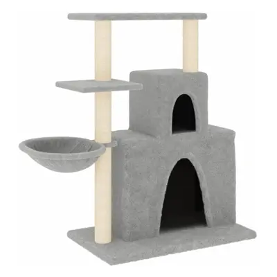 (light grey) vidaXL Cat Tree with Sisal Scratching Posts Cat Scratch Tower Climber Dark Grey