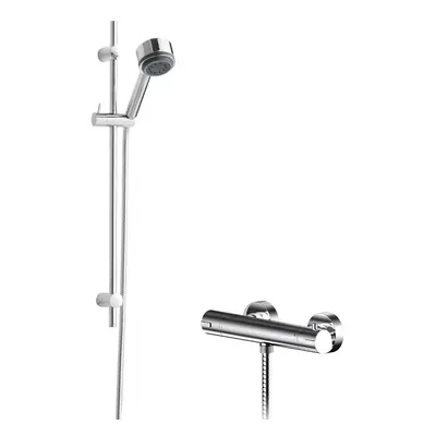 Current Round Bar Valve & Linear Slide Rail Kit Shower Set - Chrome - Balterley