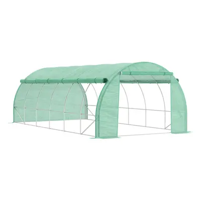 Outsunny x x m Polytunnel Greenhouse Pollytunnel Tent Steel Frame Green