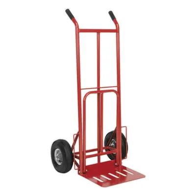 250kg Heavy Duty Folding Sack Truck & Pneumatic Tyres - Extra Deep Box Shelf