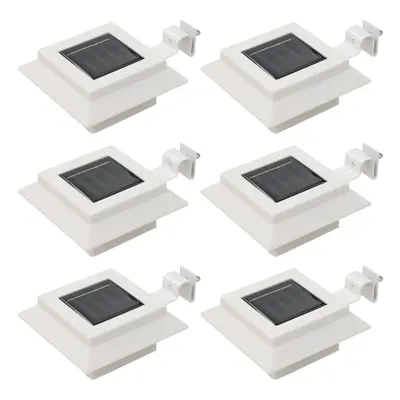 vidaXL 6x Outdoor Solar Lamps LED Square 12cm White Garden Lighting Fixture