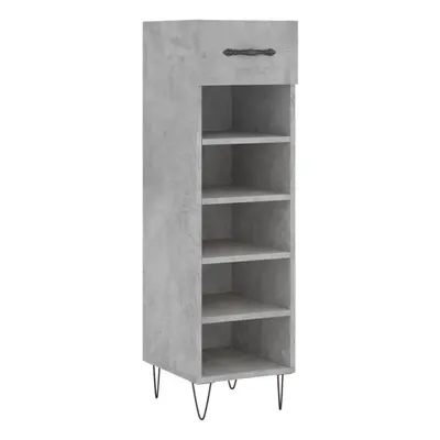 (concrete grey) vidaXL Shoe Cabinet Shoe Storage Cupboard Shoe Rack Smoked Oak Engineered Wood