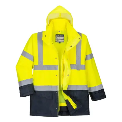 (Yellow/Navy, XXL) Portwest Hi-Vis Executive 5-in-1 Jacket