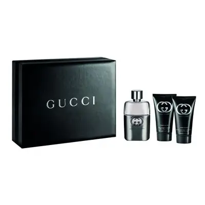 Gucci Guilty Pcs Set For Men: 1.7 Edt Sp + 1.6 After Shave Balm + 1.6 Shampoo