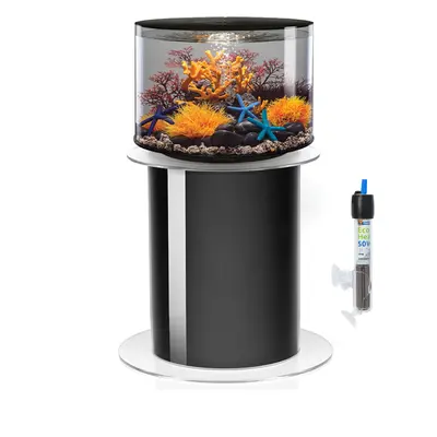 biOrb Tube 35L Black Aquarium with MCR LED Lighting, Stand and Heater Pack